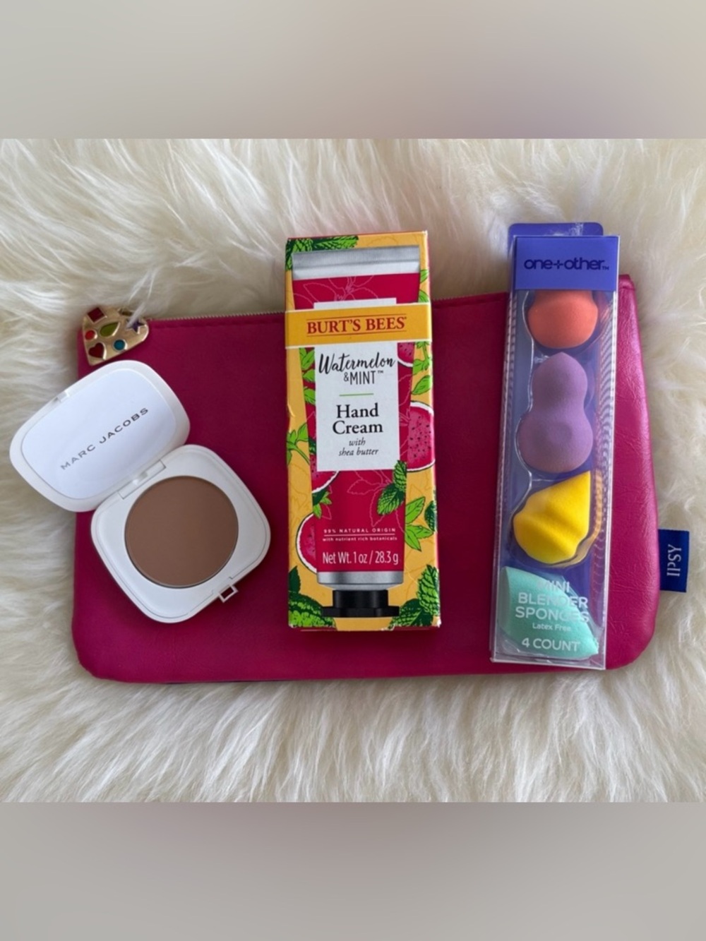 IPSY Stuffed Cosmetic Bag Over $60 Value IPSY + Marc Jacobs + Burt’s Bees